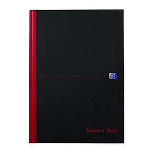 OXFORD Notizbuch Black n' Red DIN A4 kariert, schwarz Hardcover 192 Seiten, 1 St.