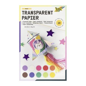 folia Transparentpapier farbsortiert 42 g/qm 10 Blatt