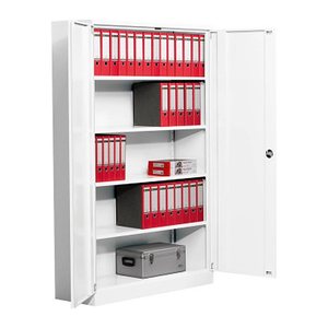 Gürkan Stahlschrank 109720 weiß 4 Fachböden 120,0 x 42,0 x 195,0 cm, aufgebaut, 1 St.