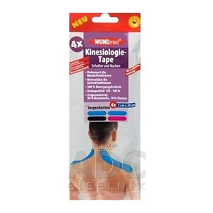 WUNDmed® Tape Kinesiologie Tape Schulter und Nacken 04-047 blau 5,0 x 20,0 cm, 4 St.