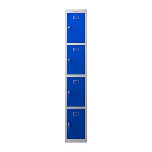 phoenix Spind Locker blau, grau PL1430GBK, 4 Schließfächer 30,0 x 50,0 x 183,0 cm