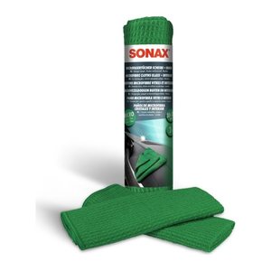 SONAX Scheibe + Innen Mikrofasertücher 40 °C waschbar, 2 St.