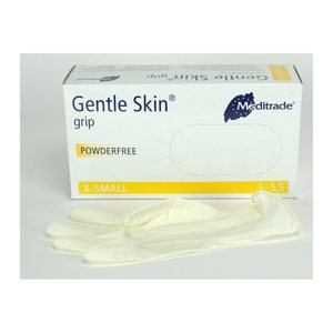 Meditrade® unisex Einmalhandschuhe Gentle Skin® grip beige Größe XS, 100 St.