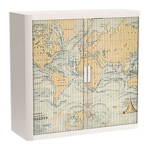 PAPERFLOW easyOffice Vintage Rollladenschrank 62488 2 Fachböden 110,0 x 41,5 x 104,0 cm