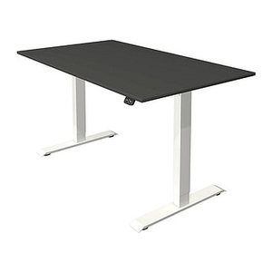 Kerkmann Move 1 elektrisch höhenverstellbarer Schreibtisch anthrazit rechteckig, T-Fuß-Gestell weiß 140,0 x 80,0 cm