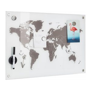 Zeller Glas-Magnettafel 60,0 x 40,0 cm Weltkarte