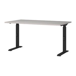 GERMANIA DOWNEY höhenverstellbarer Schreibtisch kaschmir rechteckig, C-Fuß-Gestell schwarz 140,0 x 80,0 cm