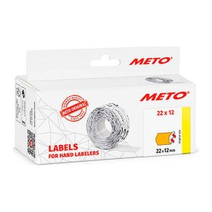 METO Preisetiketten leuchtorange permanent 22,0 x 12,0 mm, 6 Rollen
