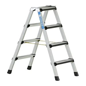 ZARGES Stehleiter beidseitig Comfortstep B silber 2x 4 Stufen, H: 111,0 cm