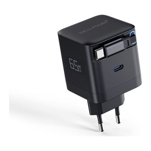 REALPOWER GaN Charger 65W schwarz,65 Watt,2x Type-C