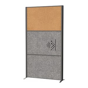 MAUL Akustik-Trennwand MAULconnecto 9605089, dunkelgrau, braun 100,0 x 182,0 cm, 1 St.