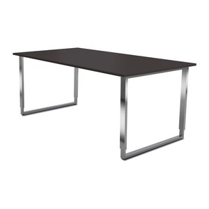 Kerkmann Yukon höhenverstellbarer Schreibtisch anthrazit rechteckig, Kufen-Gestell silber 160,0 x 80,0 cm