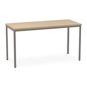 Besprechungstisch in verschiedenen Größen – G: Weißaluminium (1400 x 700 x 750 mm, Platte Ahorn)