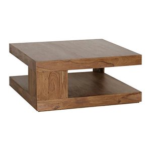 WOHNLING Couchtisch quadratisch Massivholz sheesham 90,0 x 90,0 x 40,0 cm, 1 St.