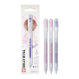 Sakura Gelly Roll Retractable Classic Gelschreiber transparent 0,45 mm, Schreibfarbe: farbsortiert, 3 St.