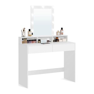 VASAGLE Schminktisch rechteckig Melamin, Spanplatte weiß 100,0 x 40,0 x 145,0 cm, 1 St.