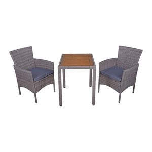 Garden Pleasure Sitzgruppe DAKOTA grau, schwarz Kunststoff, Metall, 5-teilig