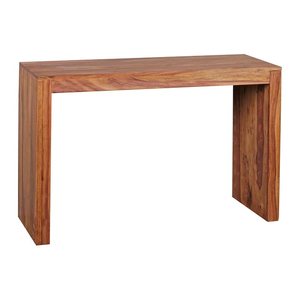 WOHNLING Schreibtisch braun rechteckig, Kufen-Gestell braun 115,0 x 40,0 cm