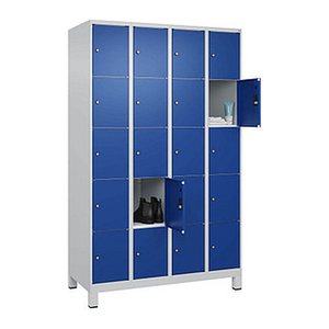 CP Schließfachschrank Classic Plus enzianblau, lichtgrau 080010-405 S10003, 20 Schließfächer 120,0 x 50,0 x 195,0 cm