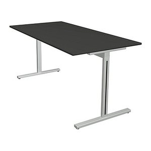 Kerkmann Form 1 Schreibtisch anthrazit rechteckig, T-Fuß-Gestell silber 160,0 x 80,0 cm