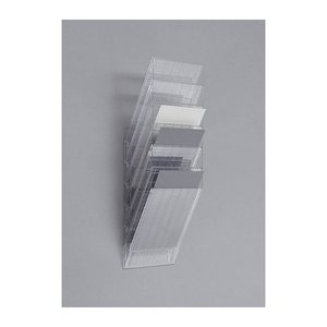 DURABLE Wandprospekthalter FLEXIBOXX transparent DIN A4 hoch 6 Fächern 24,0 x 13,5 x 69,0 cm, 1 St.