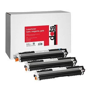 dots  cyan, magenta, gelb Toner kompatibel zu HP 3x 126A (CF341A), 3er-Set