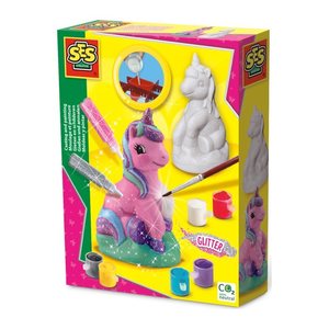 SES Creative® Gipsgießen-Set Glitzer Einhorn mehrfarbig