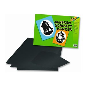 folia Scherenschnittpapier ungummiert schwarz 90 g/qm 20 Bogen