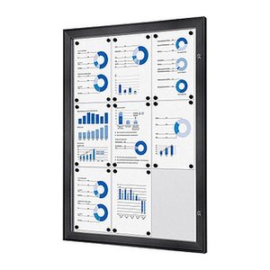 Showdown® Displays Schaukasten grau 9x DIN A4 74,1 x 2,3 x 100,4 cm, 1 St.