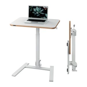LEITZ Ergo Compact 65880001 höhenverstellbarer Schreibtisch weiß rechteckig, A-Fuß-Gestell weiß 65,0 x 46,0 cm