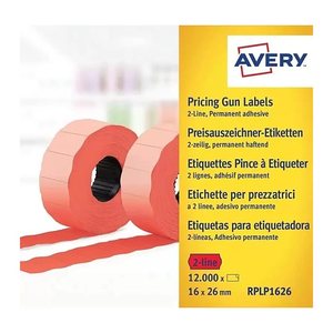 AVERY Zweckform Preisetiketten leuchtrot permanent 26,0 x 16,0 mm, 10 Rollen