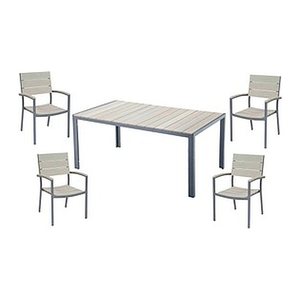 Garden Pleasure Sitzgruppe Olivia, anthrazit Holz, Metall, 5-teilig