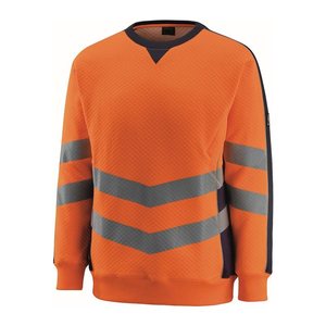 MASCOT® unisex Warnschutz-Langarmshirt Wigton  orange, schwarzblau Größe 2XL, 1 St.