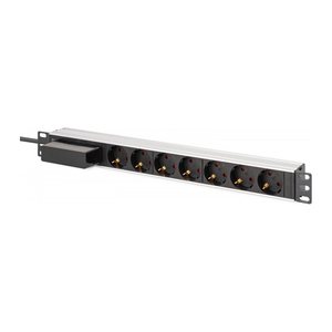 DIGITUS Steckdosenleiste 7-fach 19" Alu. 1HE schwarz