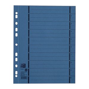 OXFORD Trennblätter DIN A4 1-10 blau, 250 g/qm, 100 St.