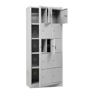 Gürkan Schließfachschrank lichtgrau 107699, 10 Schließfächer 80,0 x 45,0 x 190,0 cm
