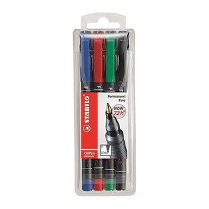 STABILO OHPen universal Folienstifte-Set farbsortiert permanent, 4 St.