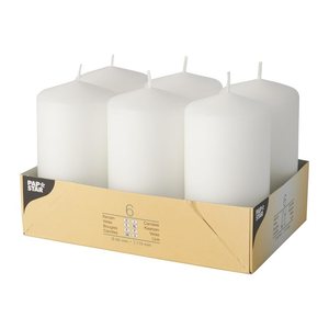 STARPAK Stumpenkerze weiß, 6 St.
