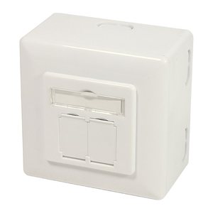 Logilink CAT 6A Auf und Unterputzdose vollgeschirmt RAL 901