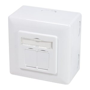 Logilink CAT 6 Auf und Unterputzdose vollgeschirmt RAL 9003