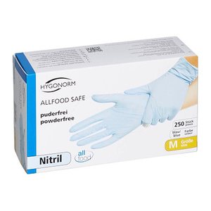 HYGONORM unisex Einmalhandschuhe ALLFOOD SAFE blau Größe M, 250 St.