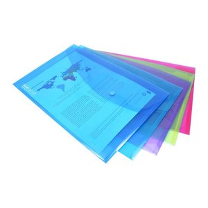 RAPESCO® Dokumententaschen DIN A4 überbreit farbsortiert genarbt 0,20 mm, 5 St.