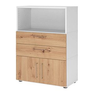 HAMMERBACHER Regalschrank FlexWall, VFW38K1KG/W/R/BS weiß, asteiche 80,0 x 40,0 x 109,8 cm, 1 St.