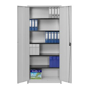 mauser Stahlschrank entero BF4/22 STG 7035/7035 lichtgrau 5 Fachböden 95,0 x 42,0 x 220,0 cm, aufgebaut, 1 St.