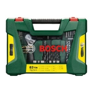 BOSCH Bohrer- und Bit-Set mit LED-Taschenlampe und Rollgabelschlüssel, 83-teilig