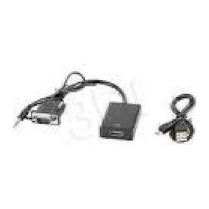 LANBERG VGA(M)+MINIJACK 3,5mm(M)->HMDI(F) Adapter 0,2m sw