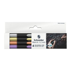 Schneider 020 Lackmarker farbsortiert 1,0 - 2,0 mm, 4 Set