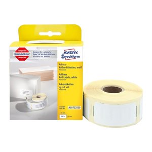 AVERY Zweckform Etikettenrolle für Etikettendrucker AS0722520 weiß, 54,0 x 25,0 mm, 1 x 500 Etiketten