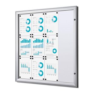 Showdown® Displays Schaukasten S B1 grau 12x DIN A4 96,1 x 2,3 x 100,4 cm, 1 St.