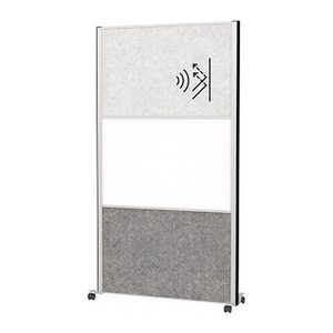MAUL Akustik-Trennwand MAULconnecto 9655395, dunkelgrau, hellgrau, weiß 100,0 x 182,0 cm mit Rollen, 1 St.